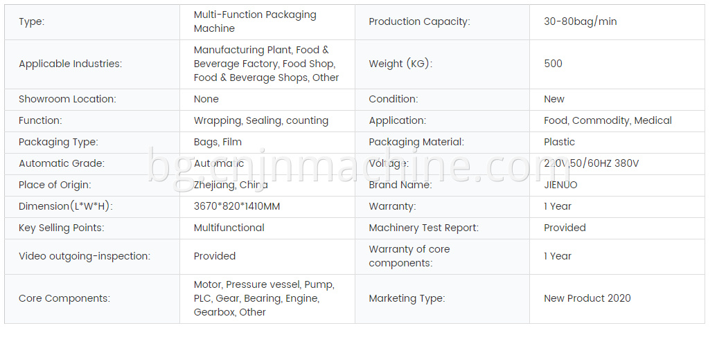 Automatic Tray Less Biscuit Horizontal Packaging Machine